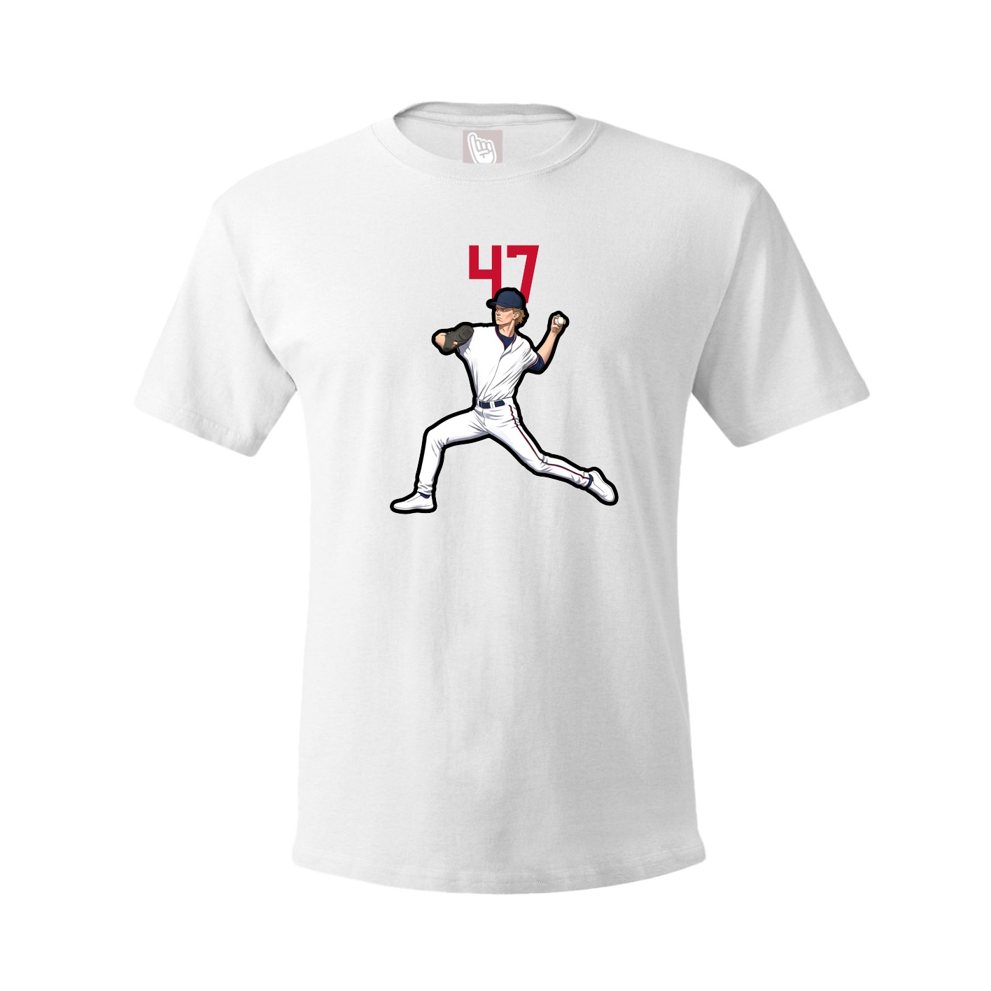 Youth Tee — Number Top in White