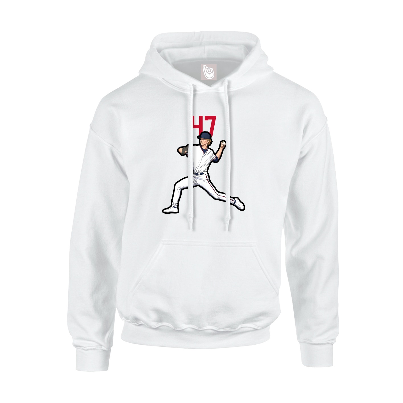 Youth Hoodie — Number Top in White