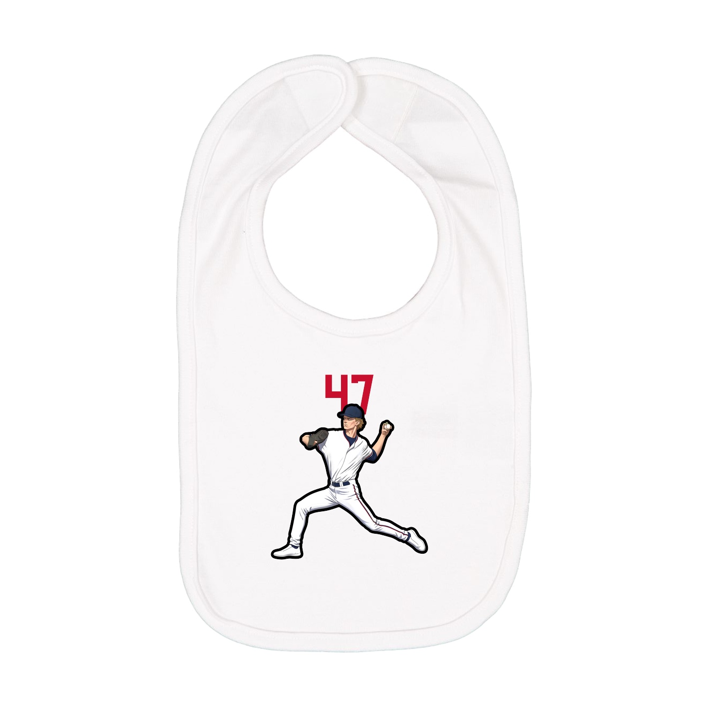 Infant Bib — Number Top in White