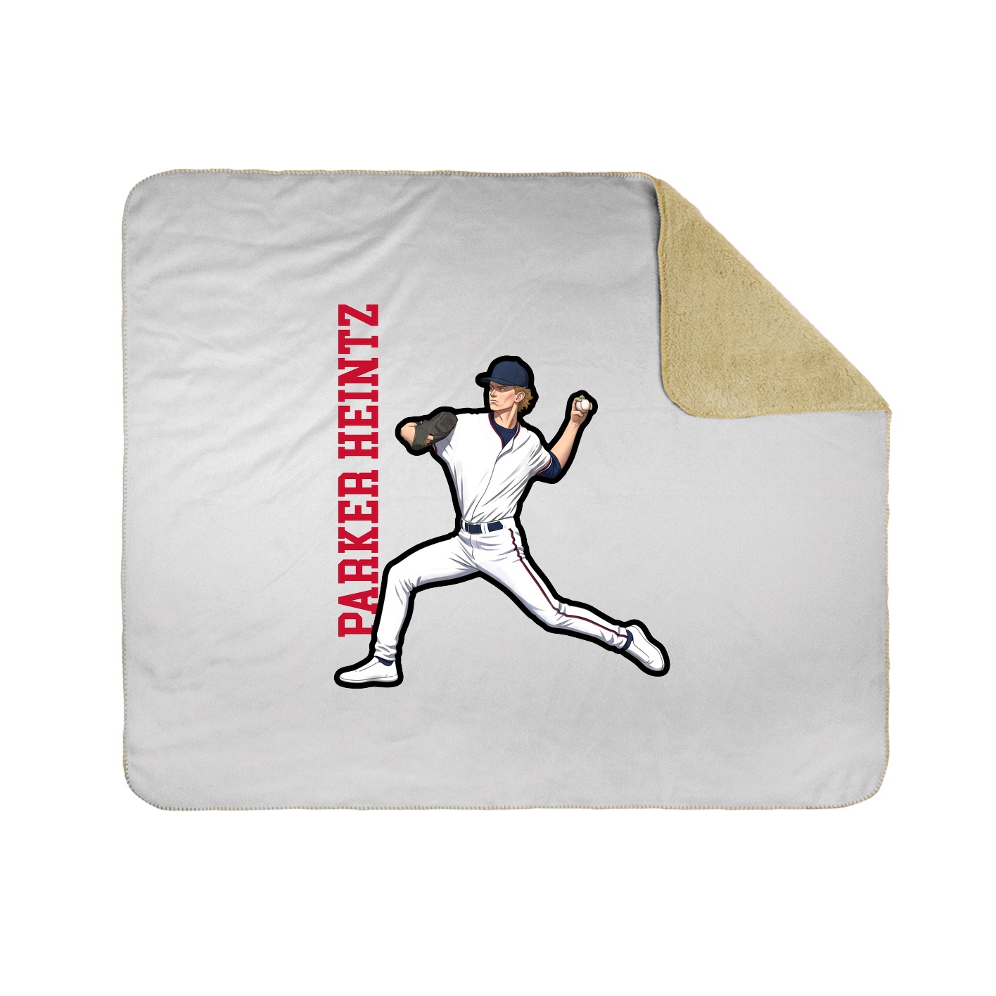 Throw Blanket — Name Vertical in White