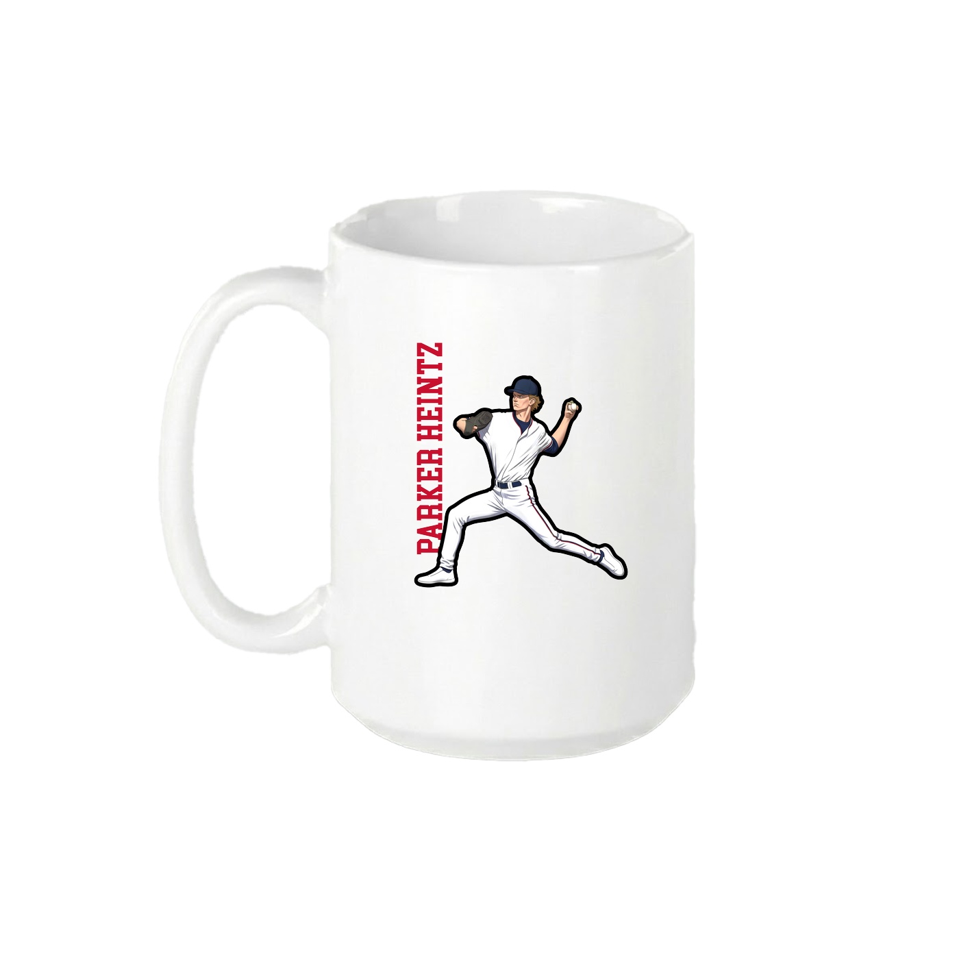 15oz Coffee Mug — Name Vertical in White