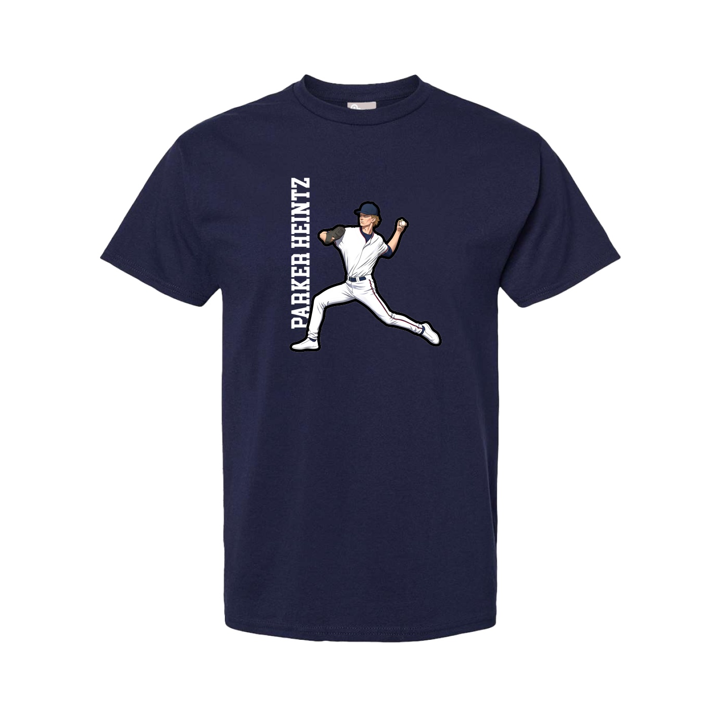 Youth Tee — Name Vertical in Navy