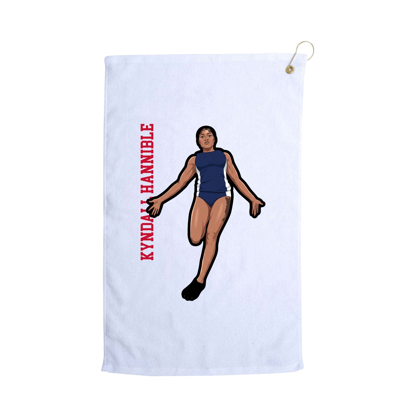 Golf Towel — Name Vertical in White