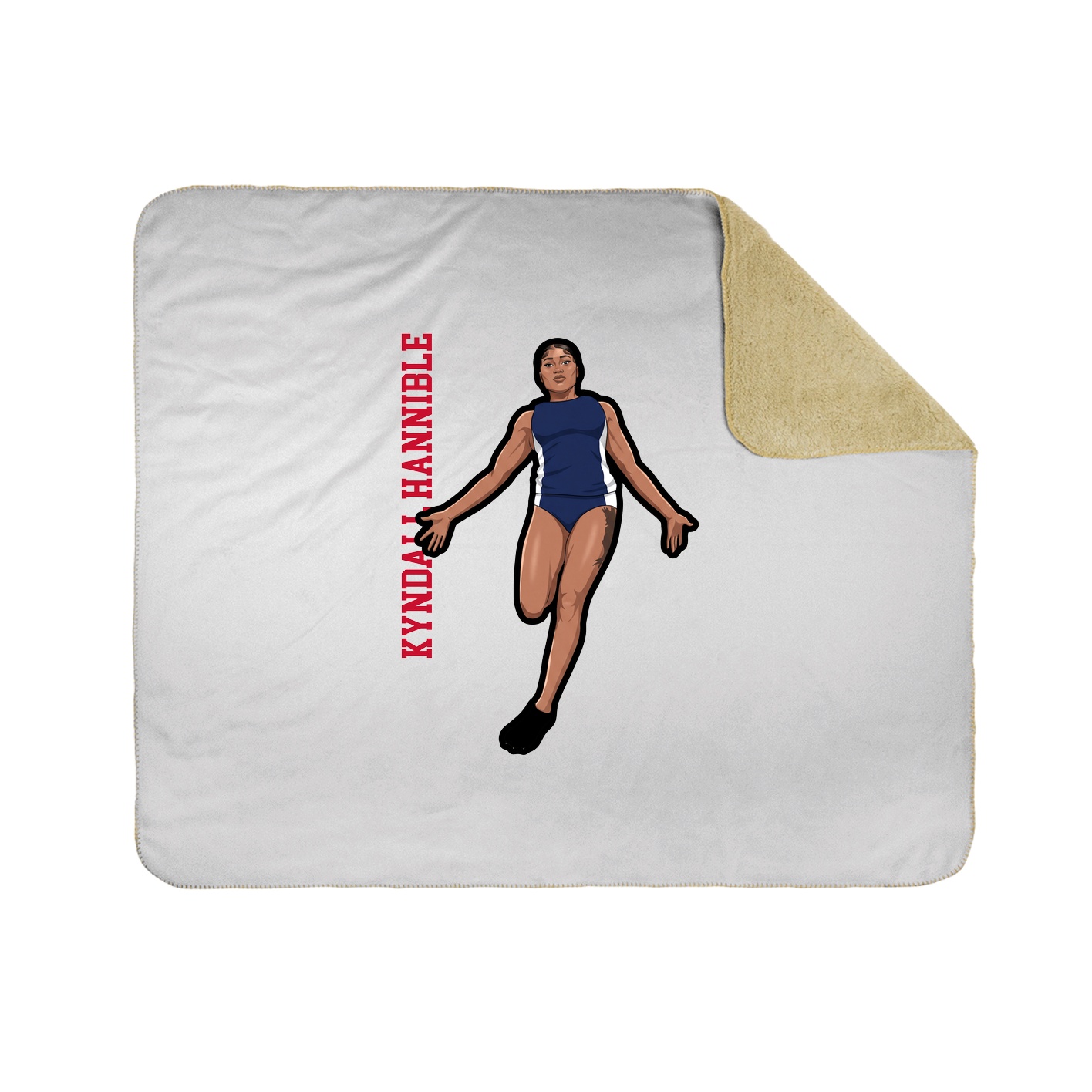 Throw Blanket — Name Vertical in White