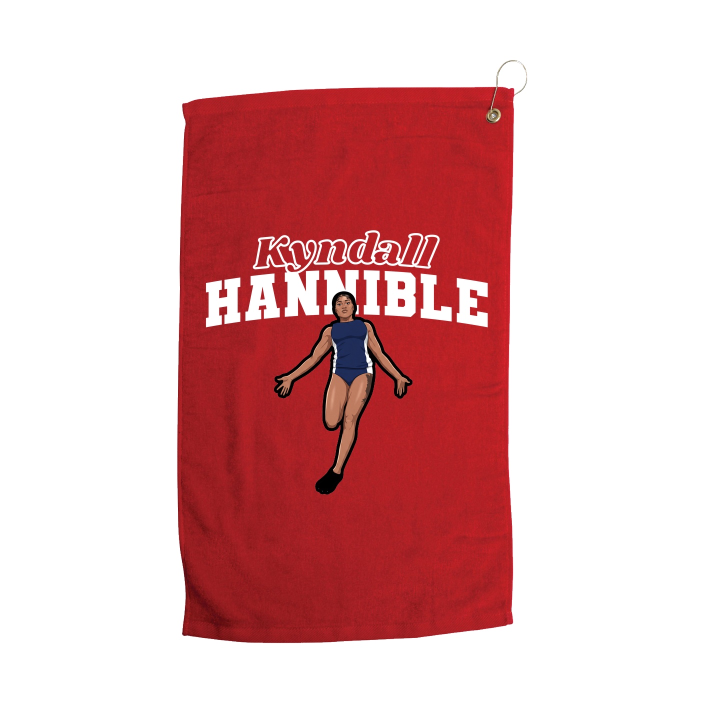 Golf Towel — Name Arch in Red