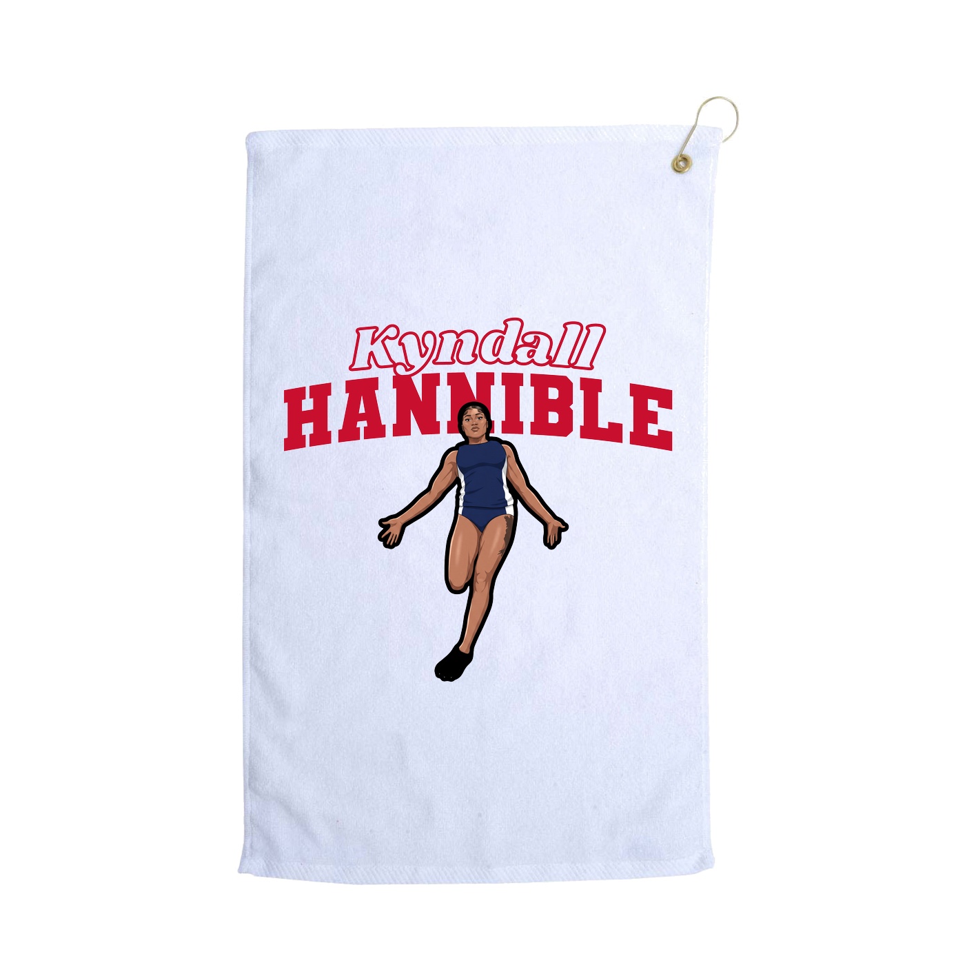 Golf Towel — Name Arch in White