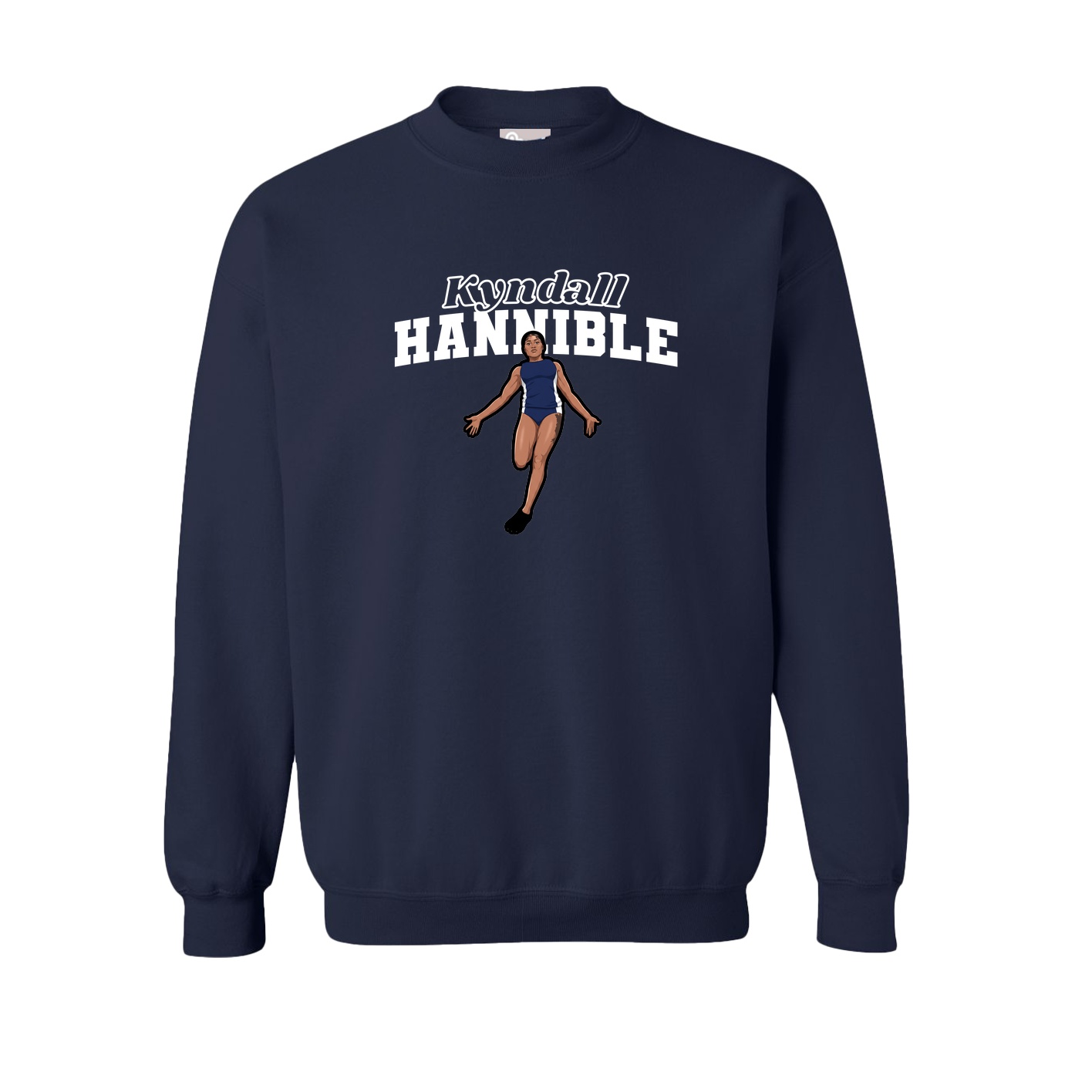 Fleece Crew — Name Arch in Navy