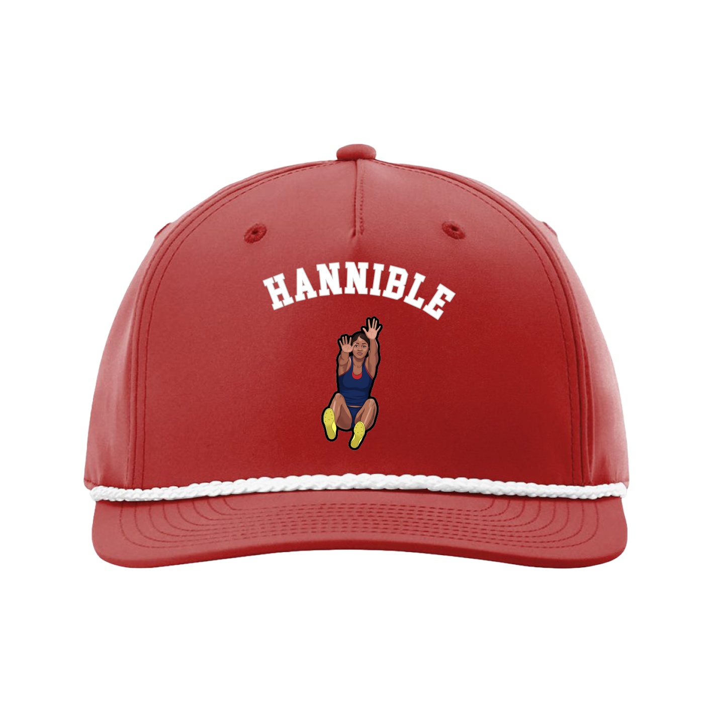 Five-Panel Classic Rope Cap — Shirsey Arch in Red