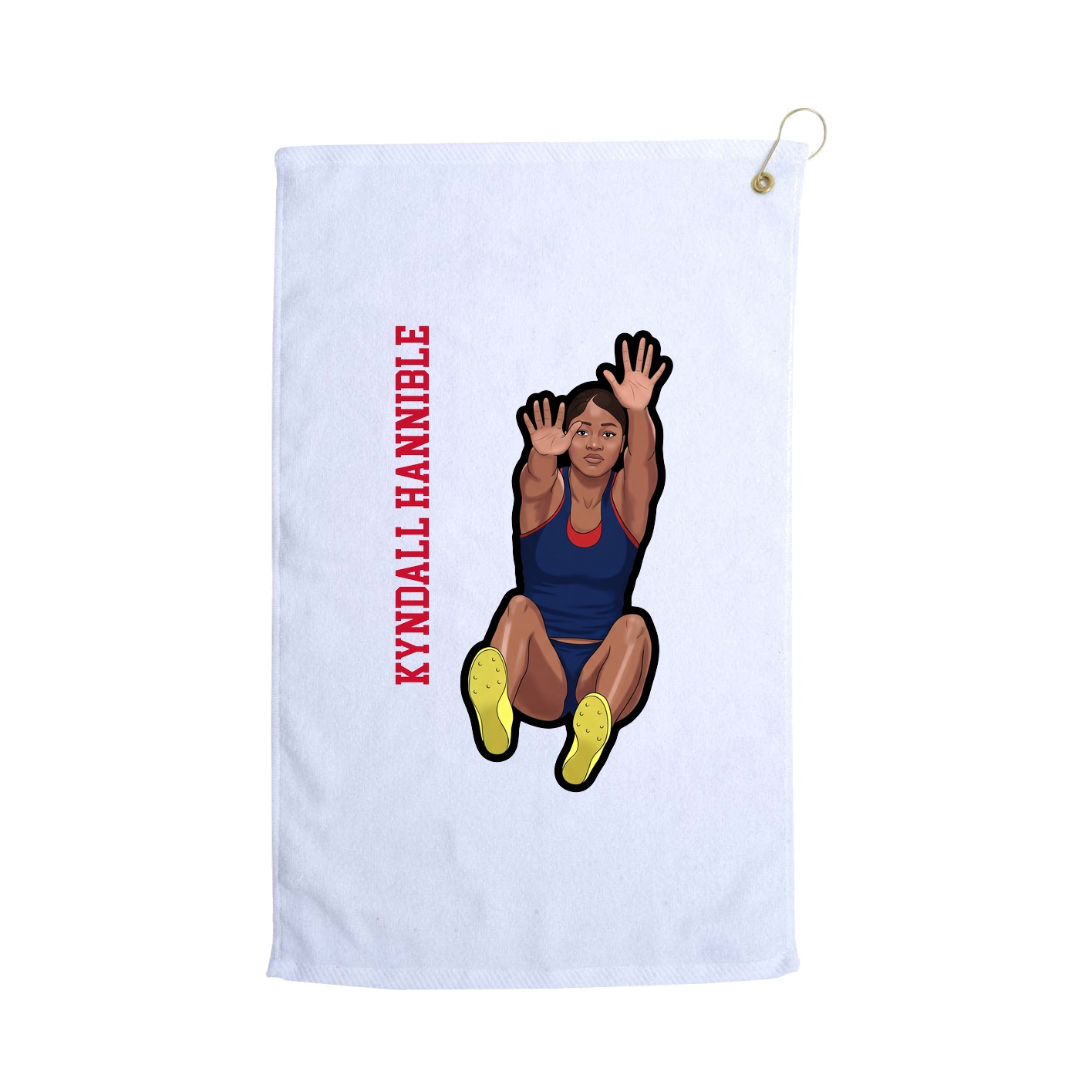 Golf Towel — Name Vertical in White