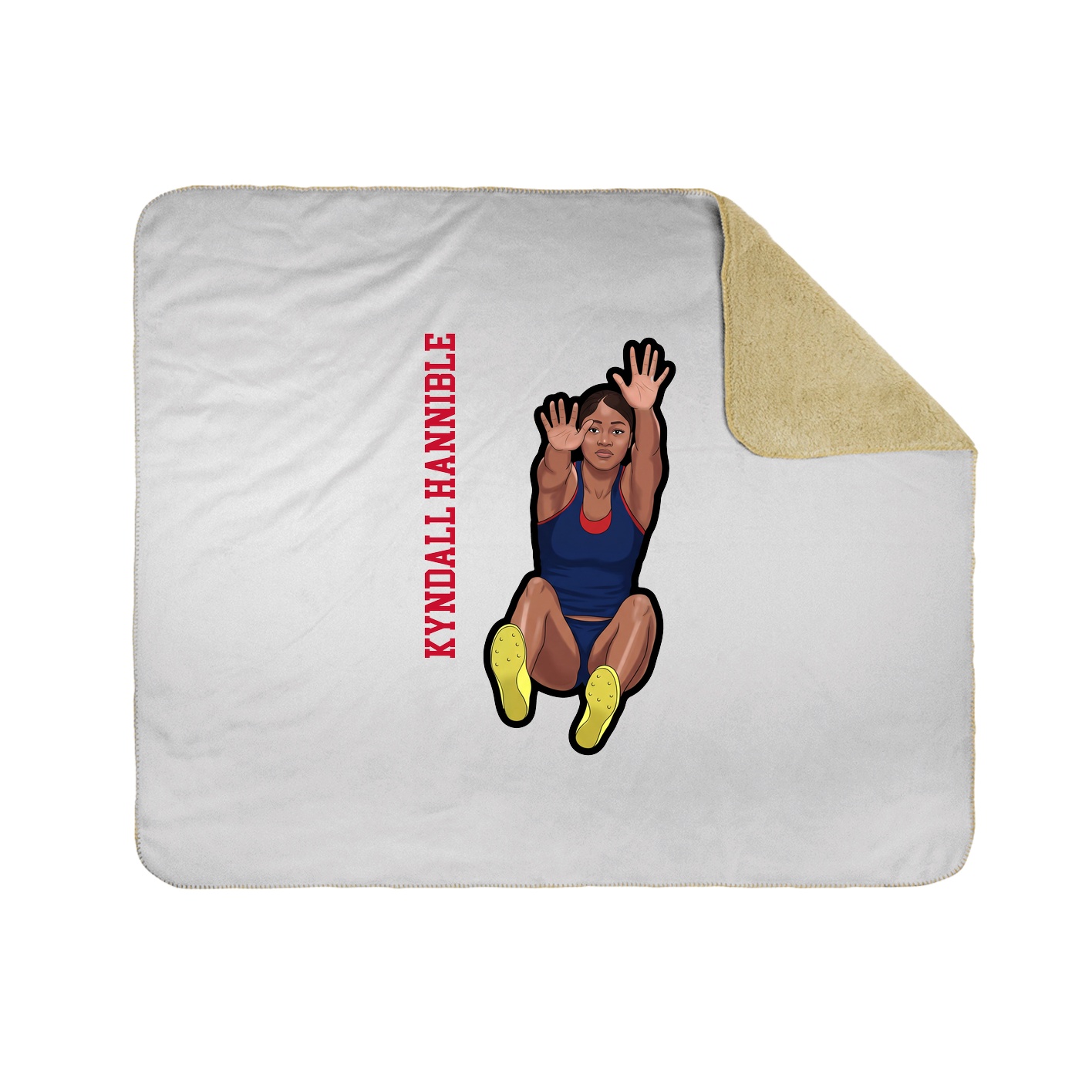 Throw Blanket — Name Vertical in White
