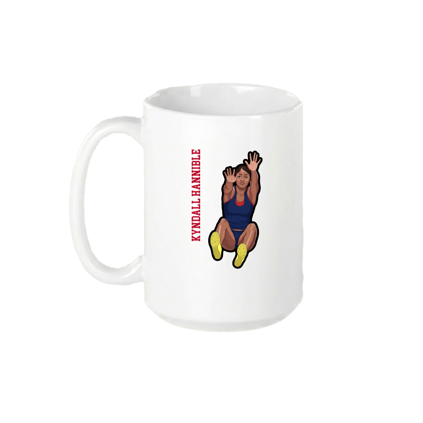 15oz Coffee Mug — Name Vertical in White