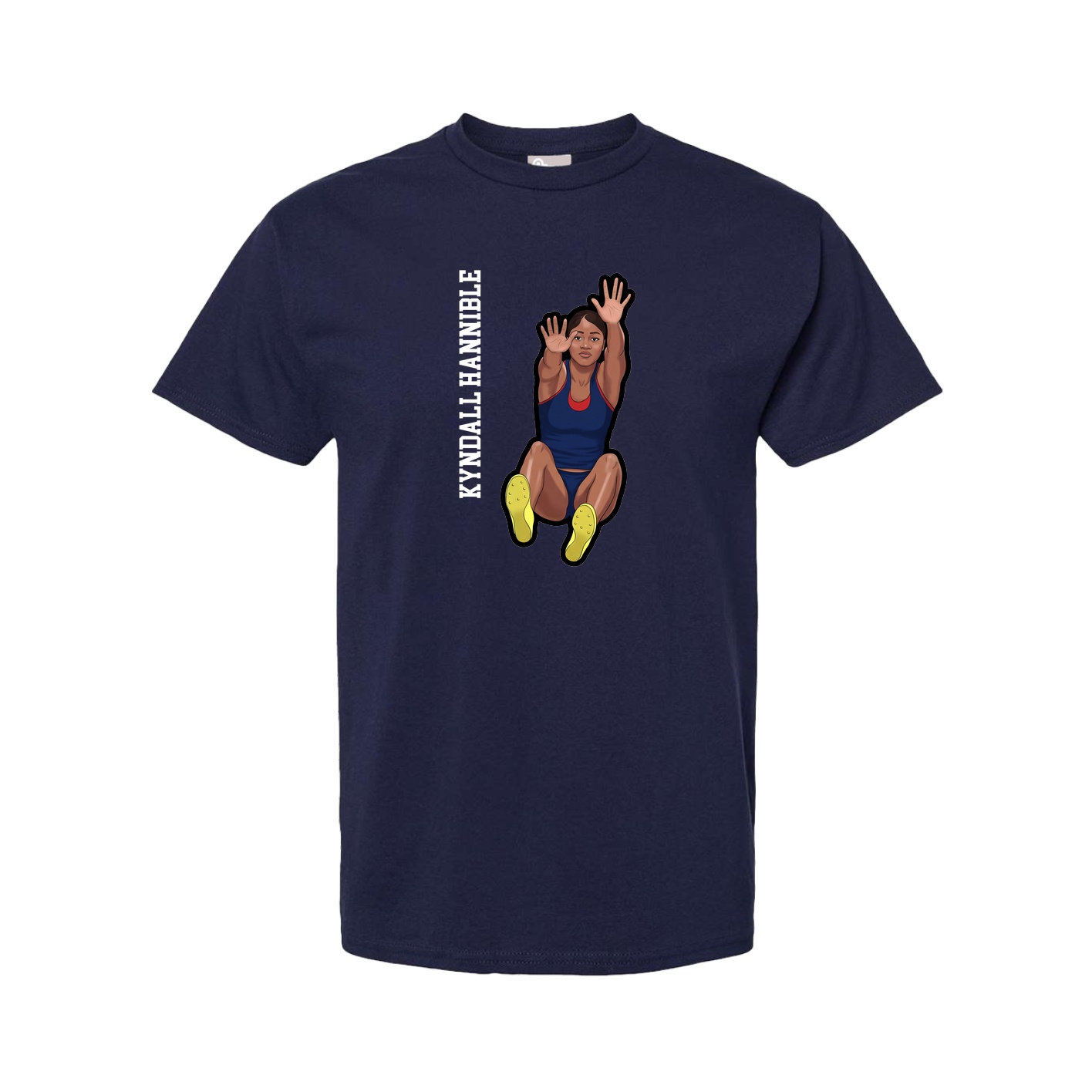 Tee — Name Vertical in Navy