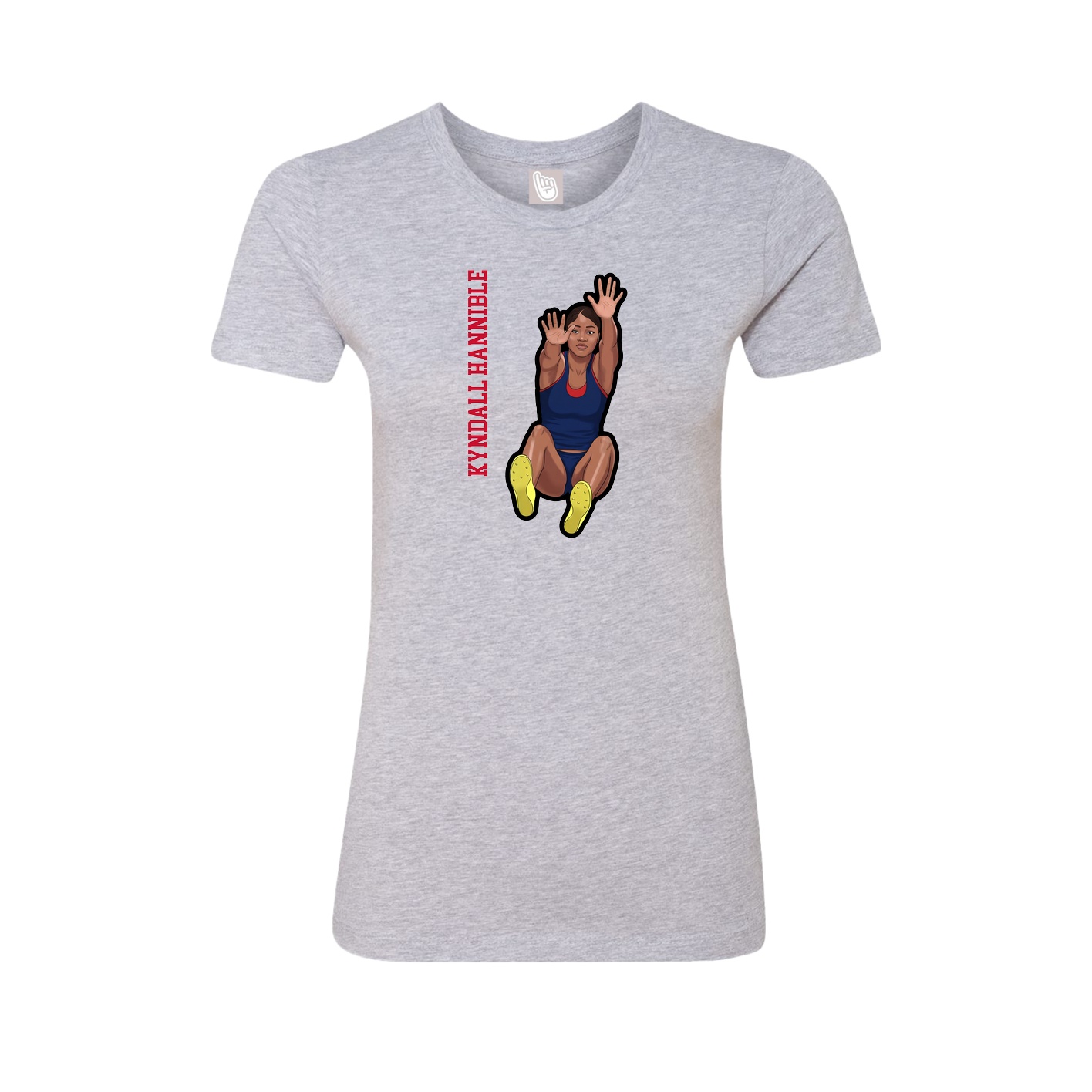 Womens Tee — Name Vertical in Grey