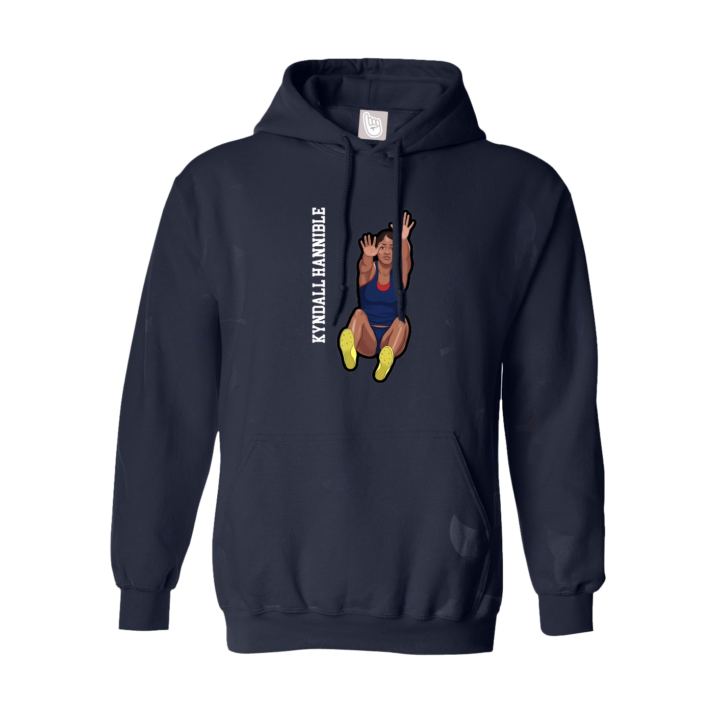 Hoodie — Name Vertical in Navy