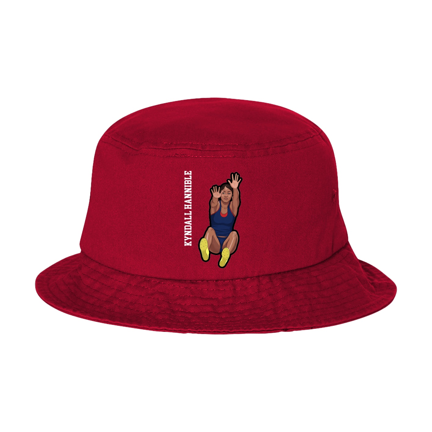 Bucket Cap — Name Vertical in Red