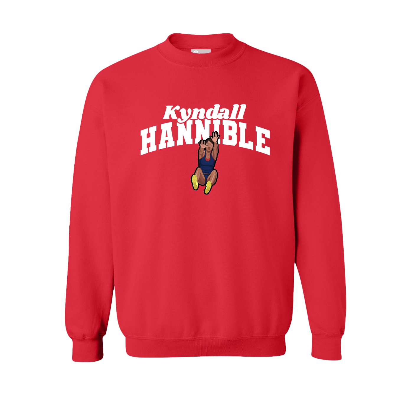 Fleece Crew — Signature Arch in Red