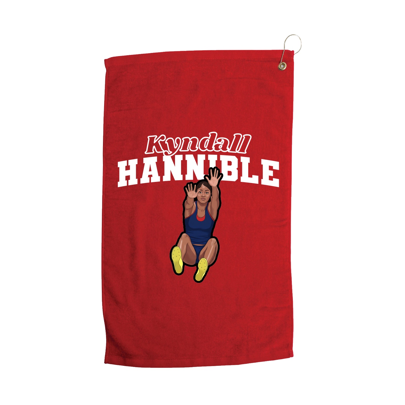 Golf Towel — Name Arch in Red