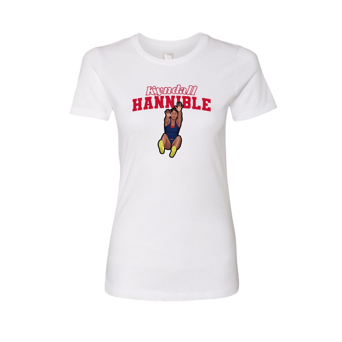 Womens Tee — Name Arch in White