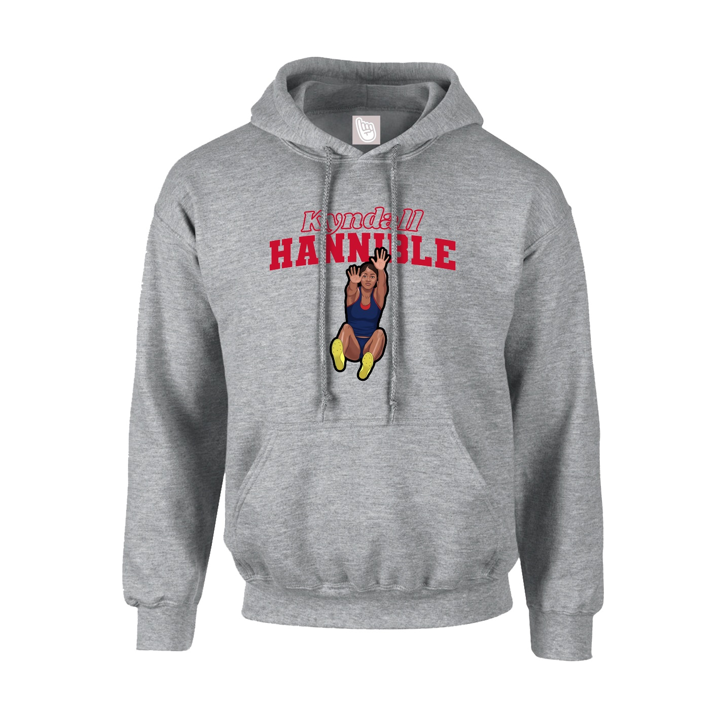 Hoodie — Name Arch in Grey