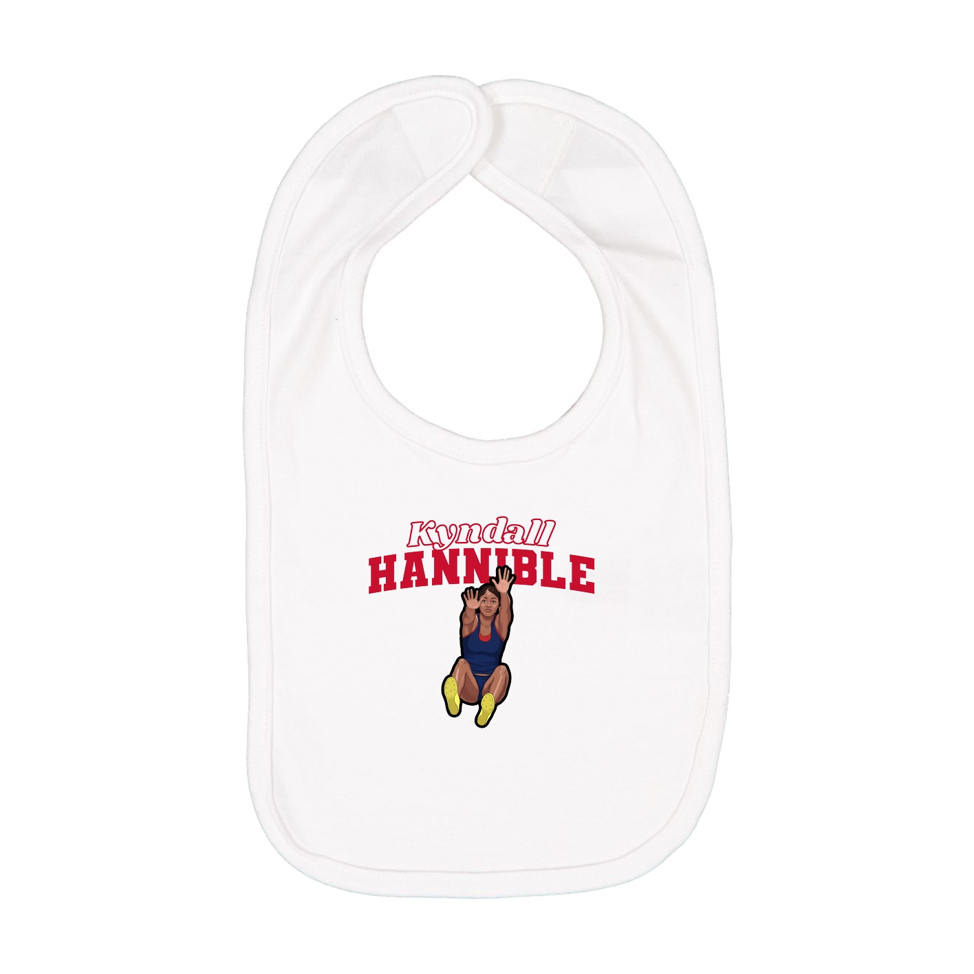 Infant Bib — Name Arch in White