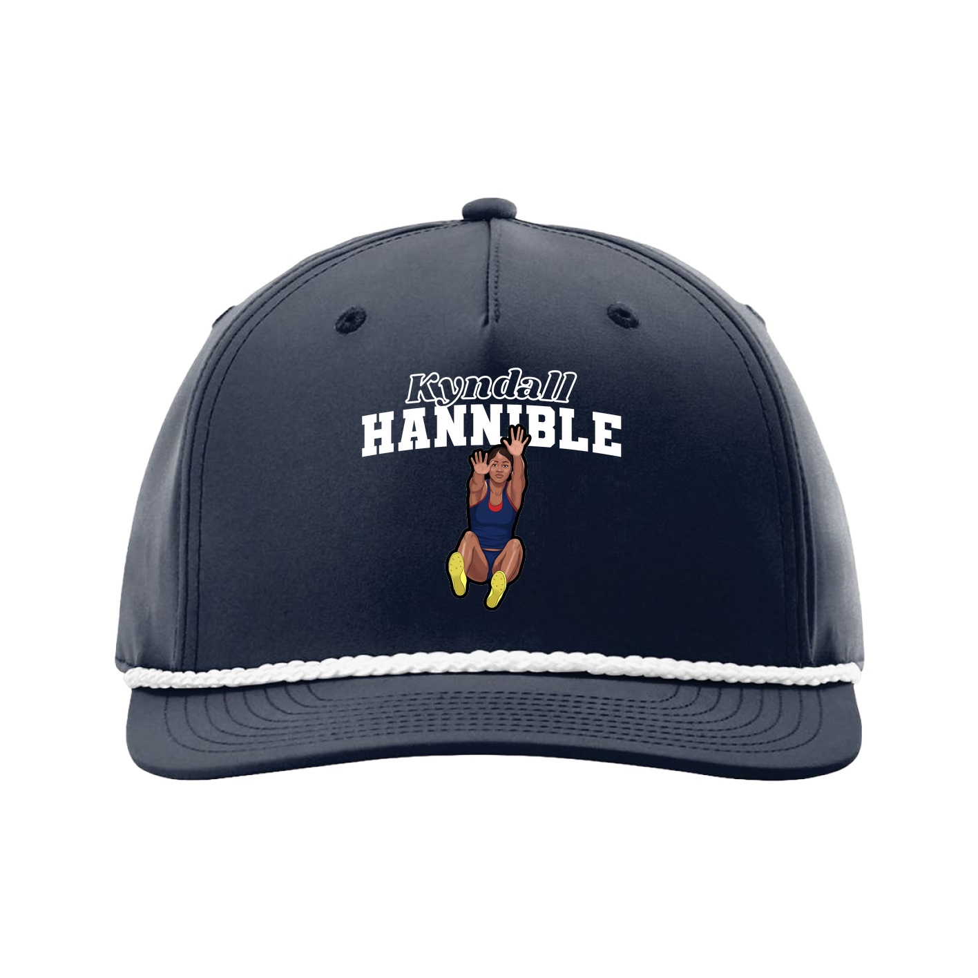 Five-Panel Classic Rope Cap — Name Arch in Navy