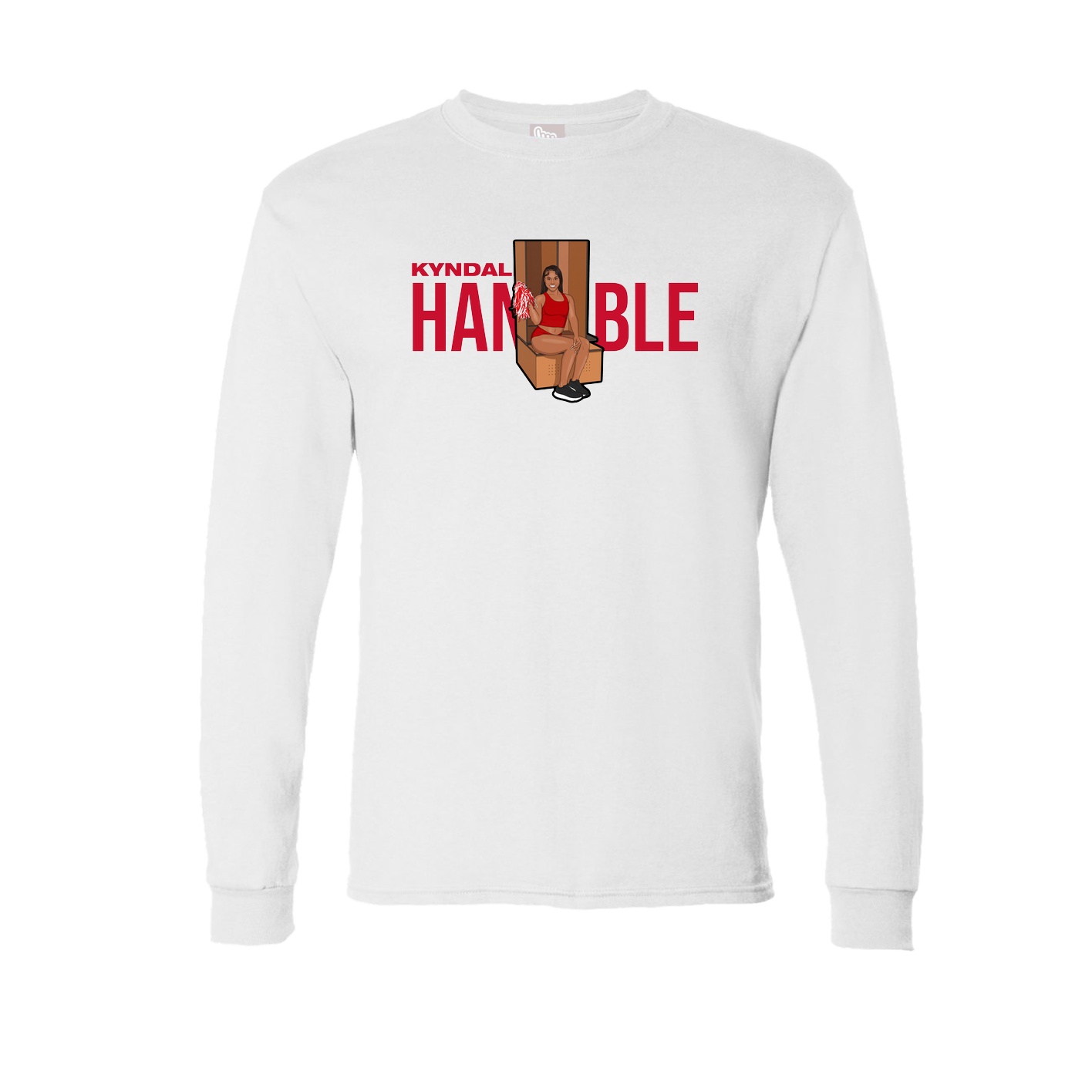 Long Sleeve Tee — Player Name in White