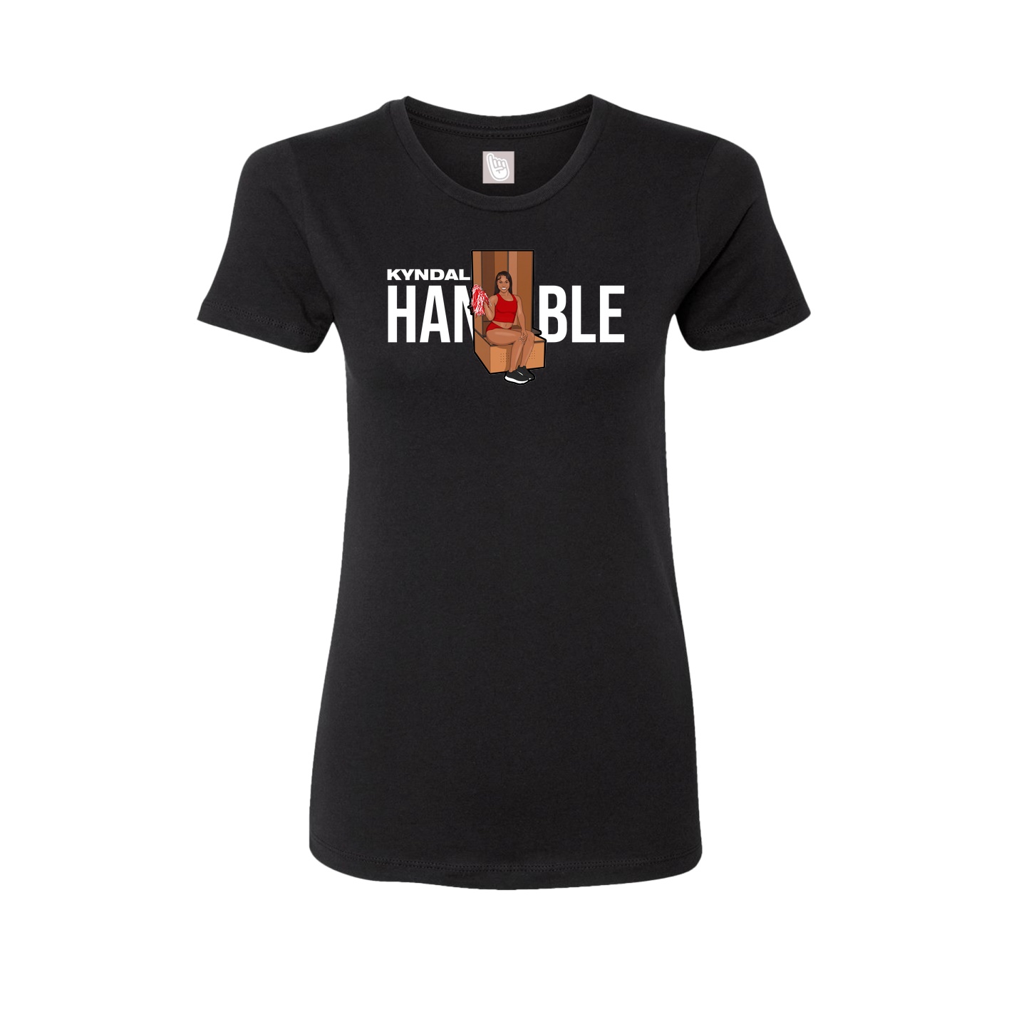 Fitted Women's Tee — Player Name in Black