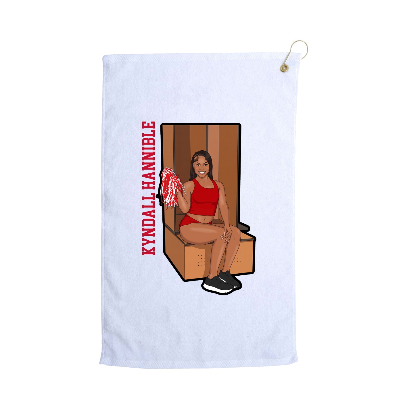 Golf Towel — Name Vertical in White