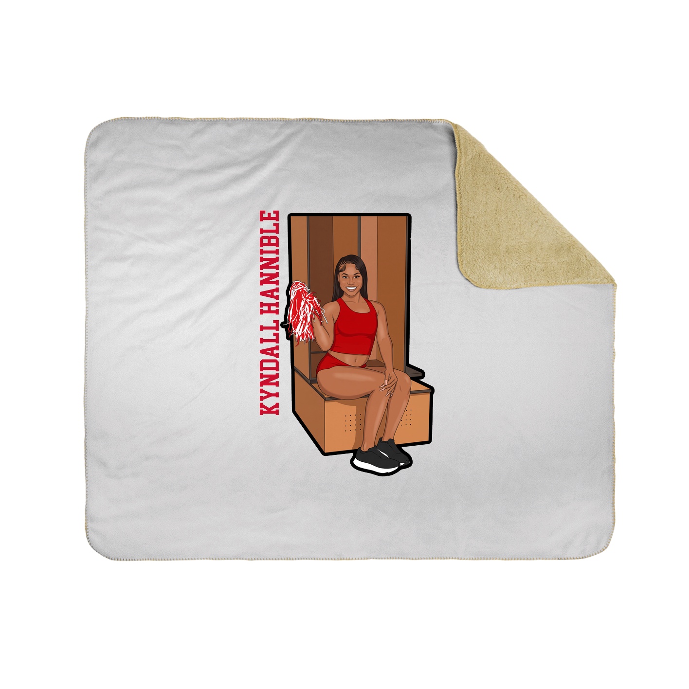Throw Blanket — Name Vertical in White