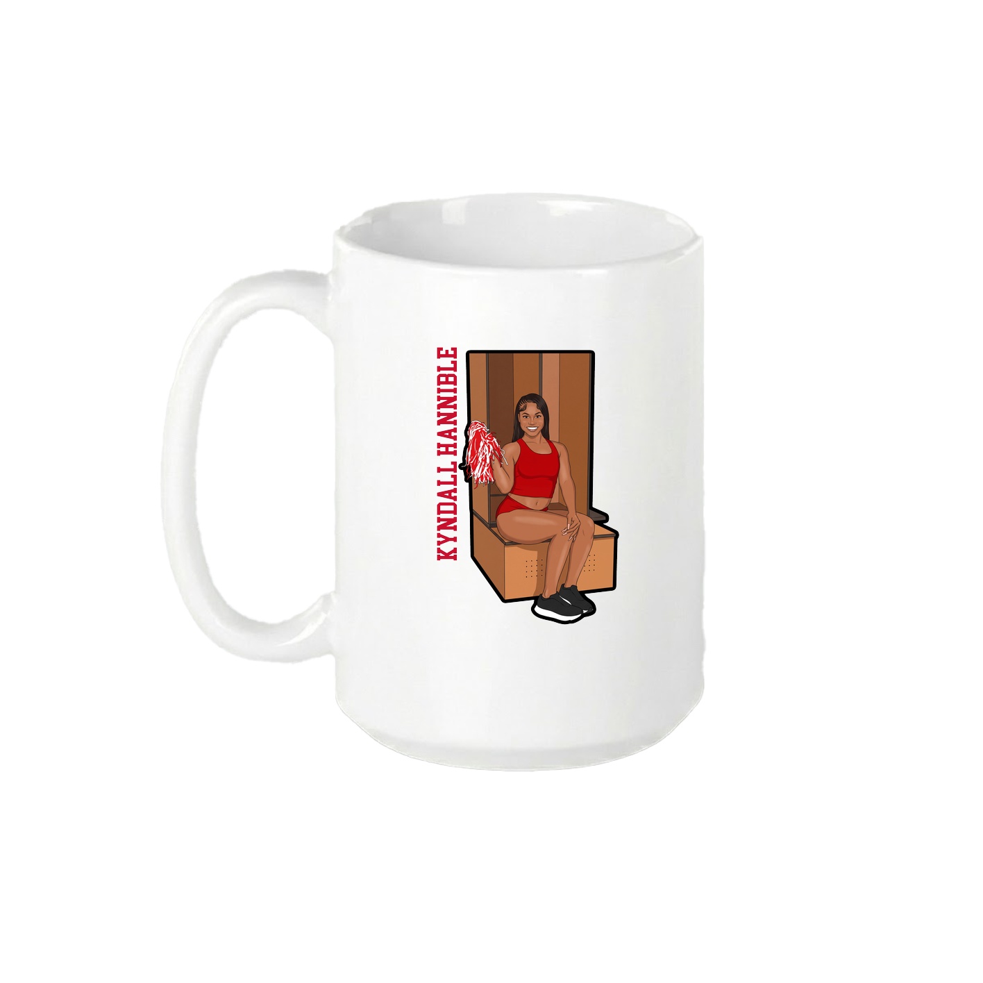 15oz Coffee Mug — Name Vertical in White