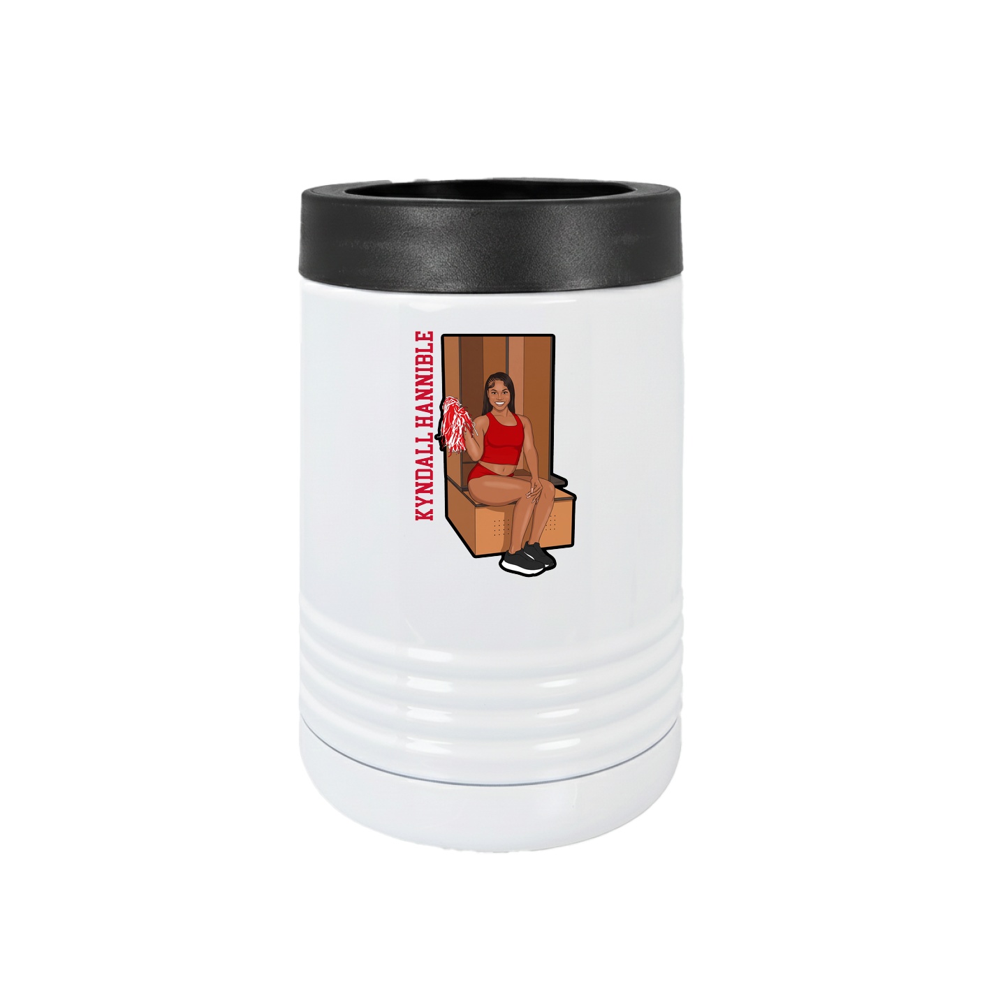 Beverage Holder — Name Vertical in White