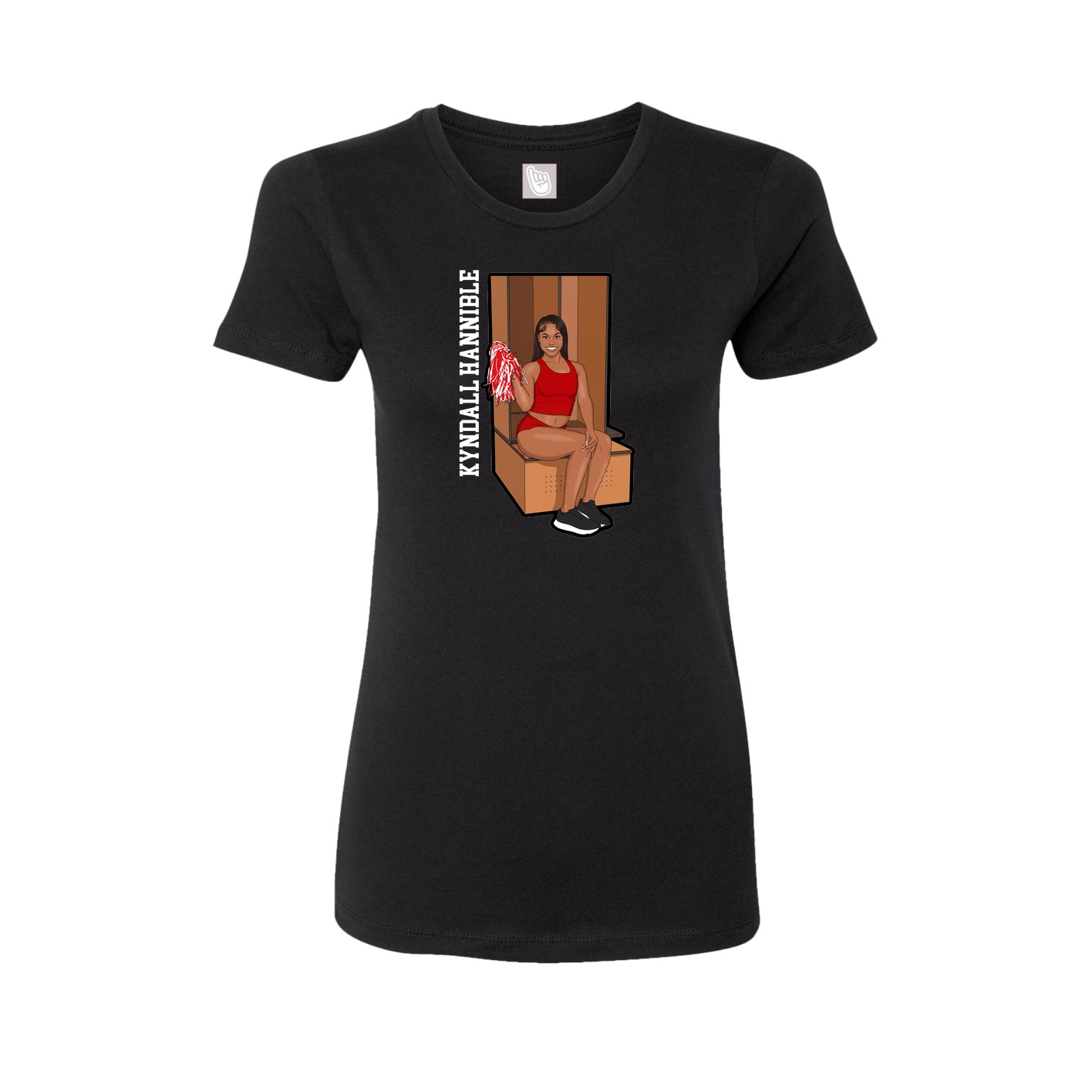 Womens Tee — Name Vertical in Black