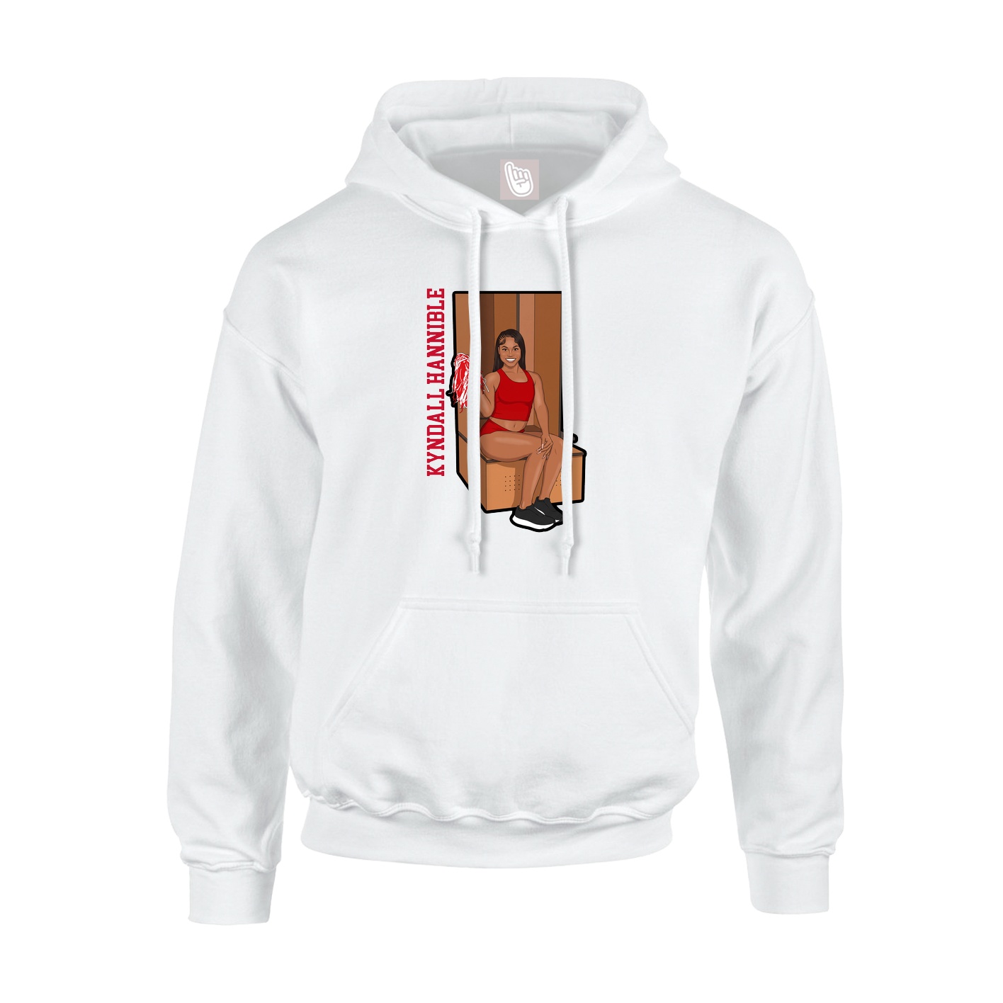 Youth Hoodie — Name Vertical in White
