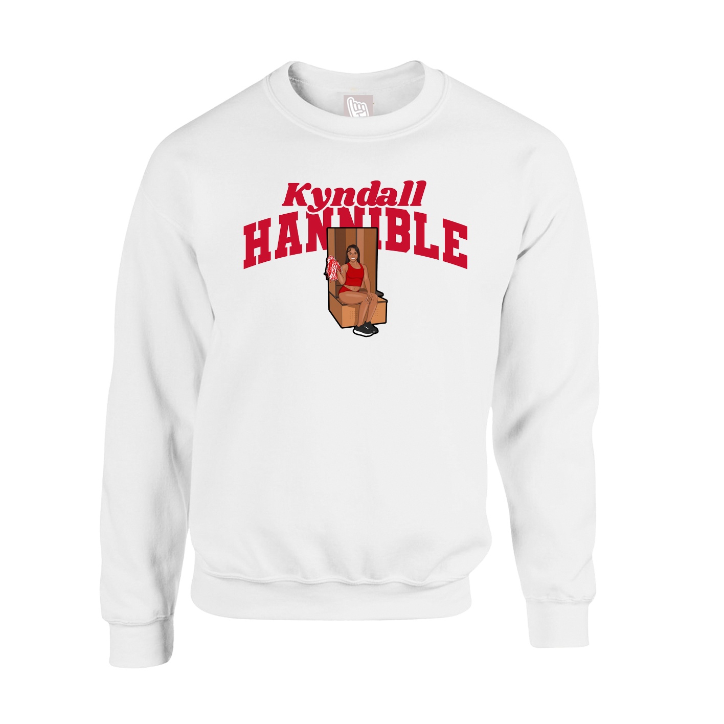 Fleece Crew — Signature Arch in White
