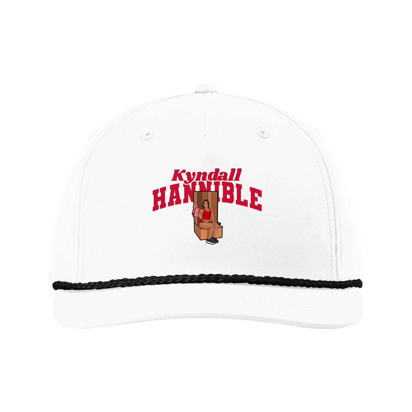 Five-Panel Classic Rope Cap — Signature Arch in White