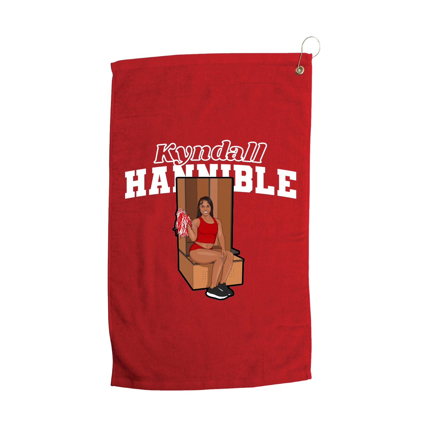 Golf Towel — Name Arch in Red