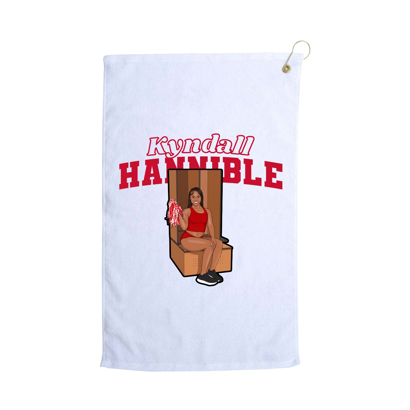 Golf Towel — Name Arch in White