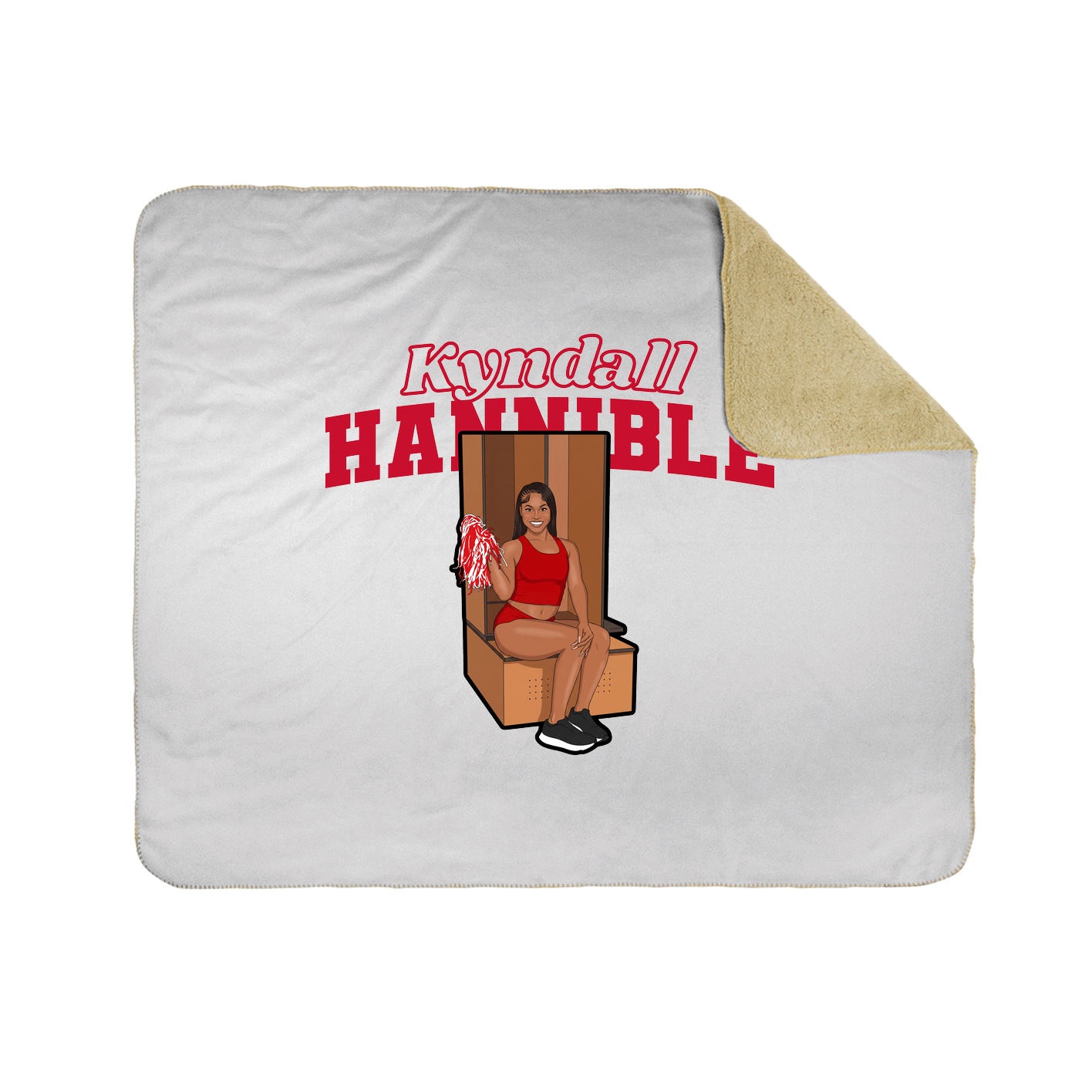 Throw Blanket — Name Arch in White