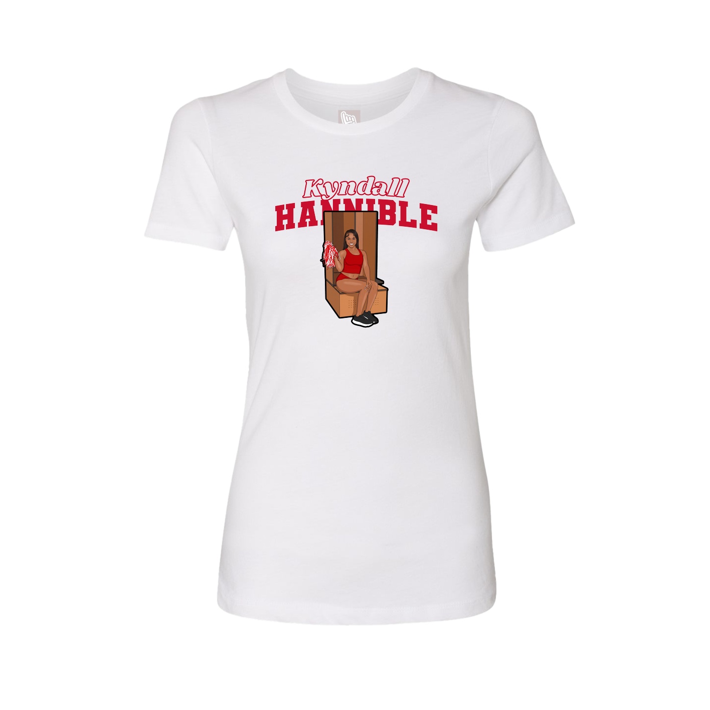 Womens Tee — Name Arch in White