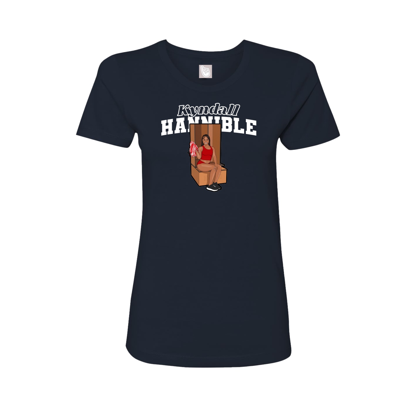Fitted Women's Tee — Name Arch in Navy