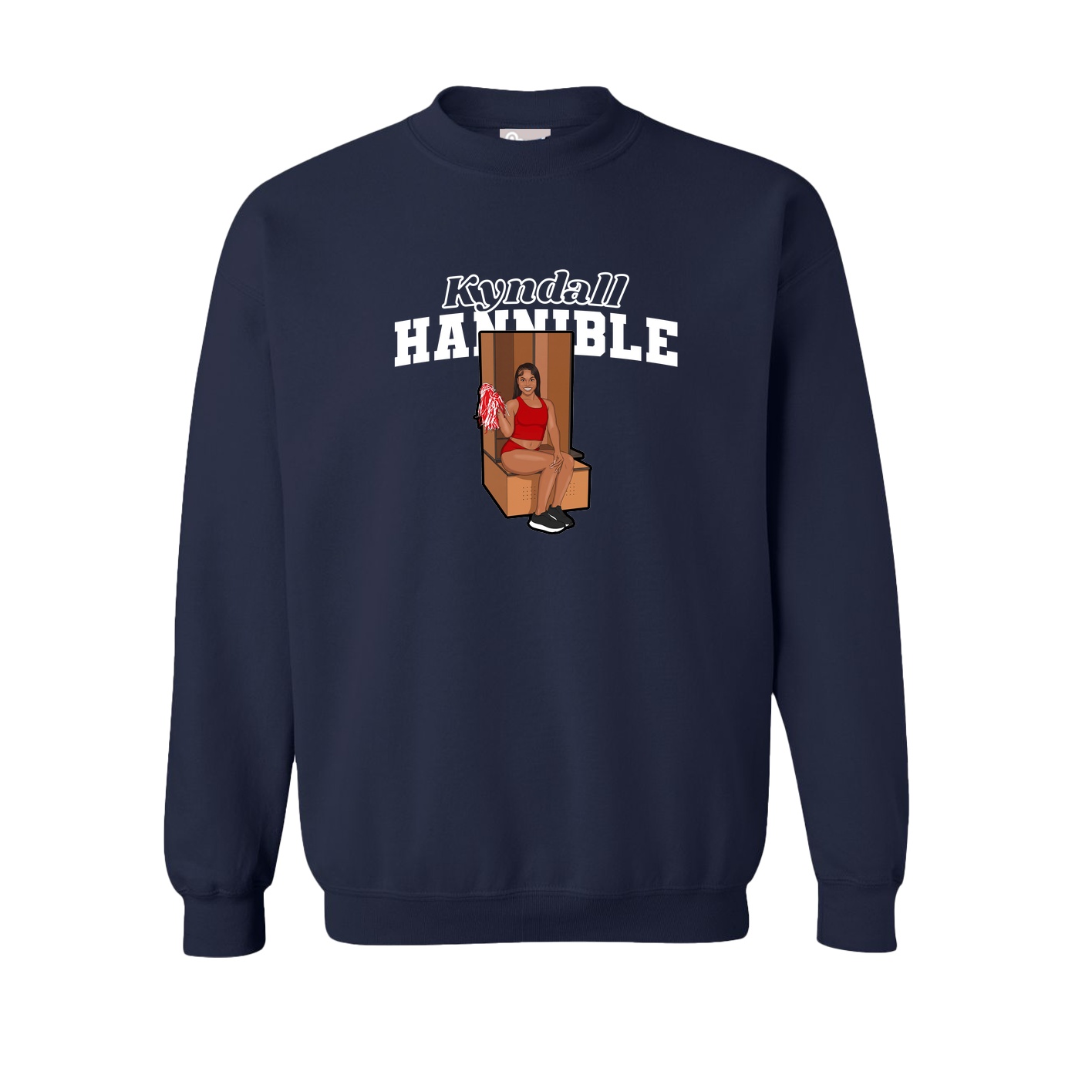 Fleece Crew — Name Arch in Navy