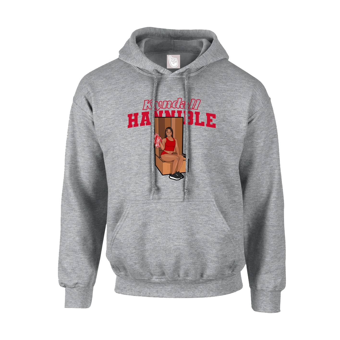Youth Hoodie — Name Arch in Grey