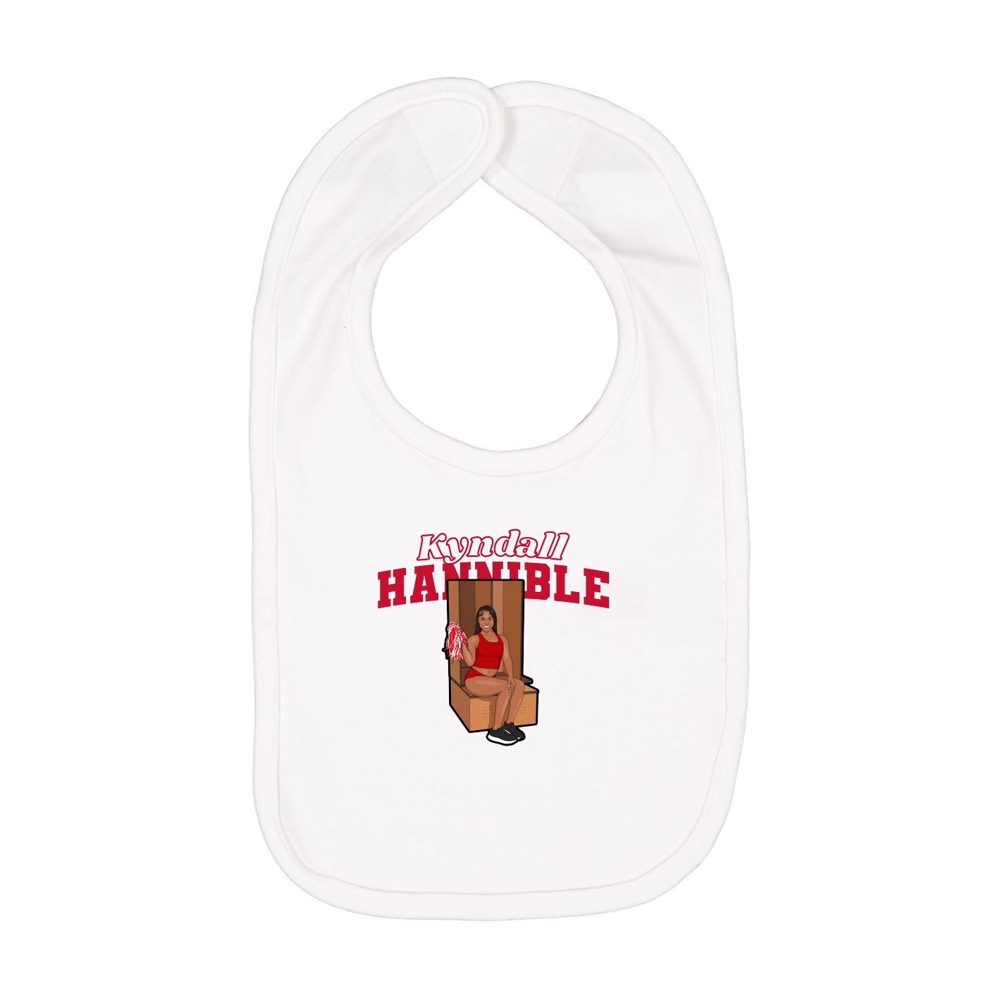 Infant Bib — Name Arch in White