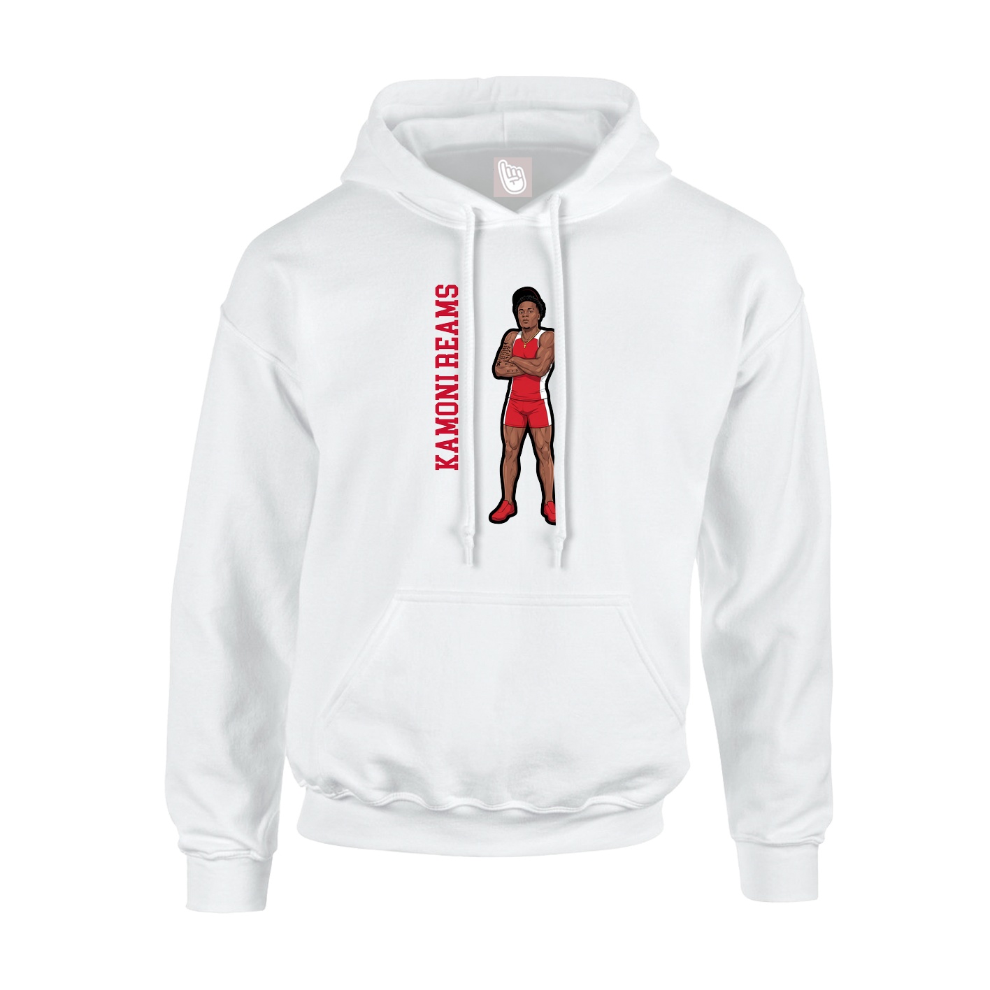 Youth Hoodie — Name Vertical in White