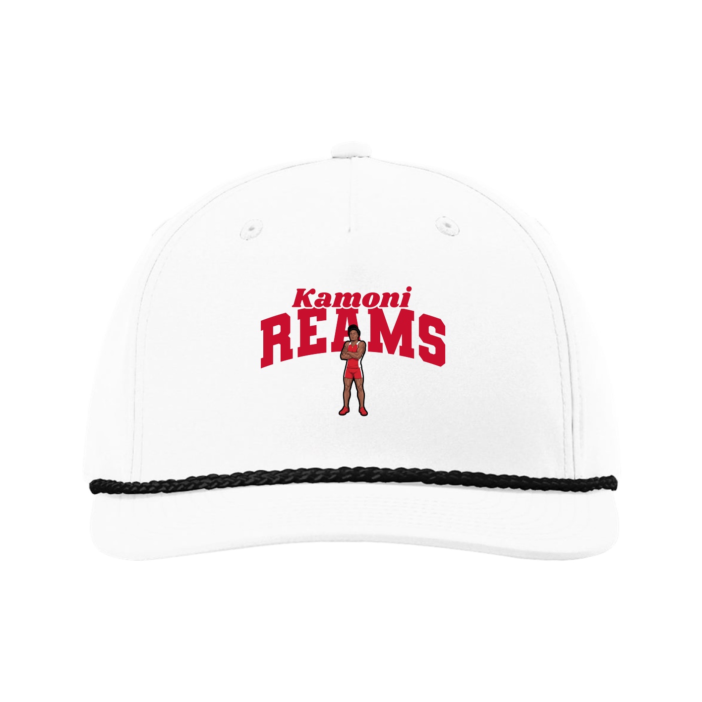Five-Panel Classic Rope Cap — Signature Arch in White