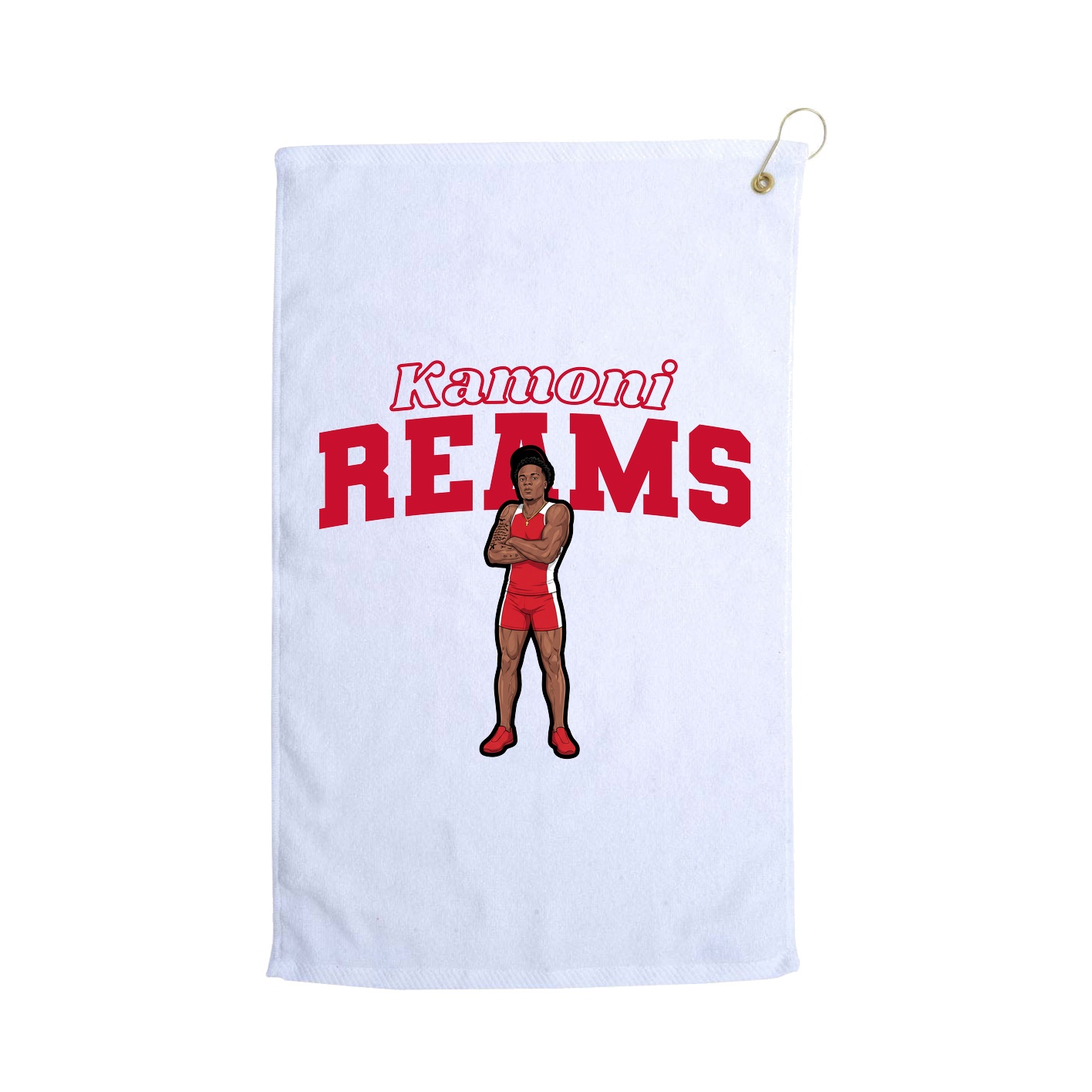 Golf Towel — Name Arch in White