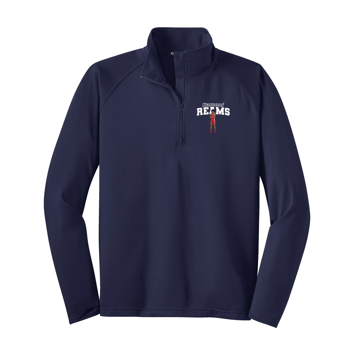 Q-Zip Pullover — Name Arch in Navy