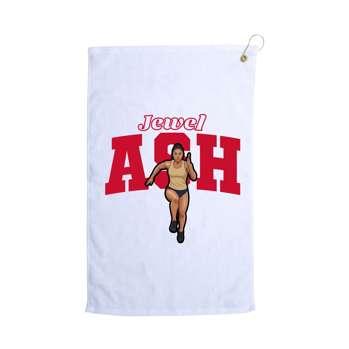 Golf Towel — Name Arch in White