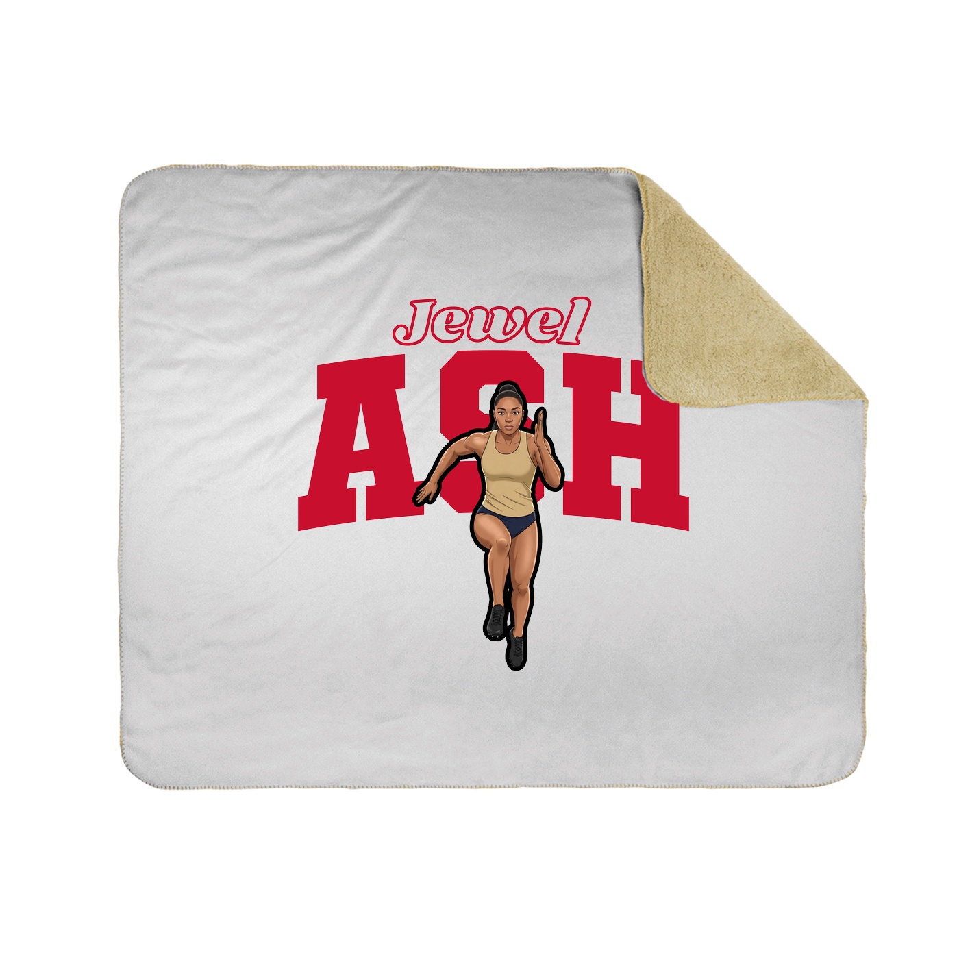 Throw Blanket — Name Arch in White