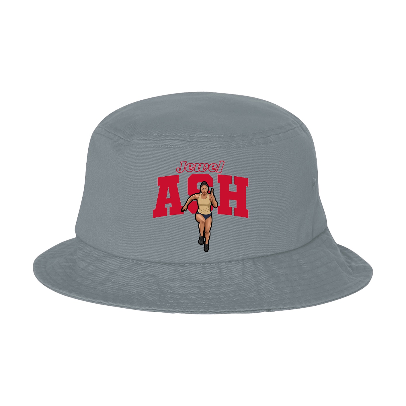 Bucket Cap — Name Arch in Grey